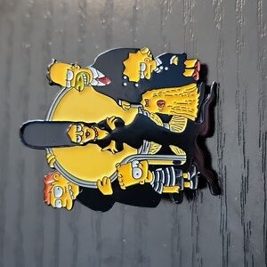 The Simpsons as The Addams Family Enamel Pin